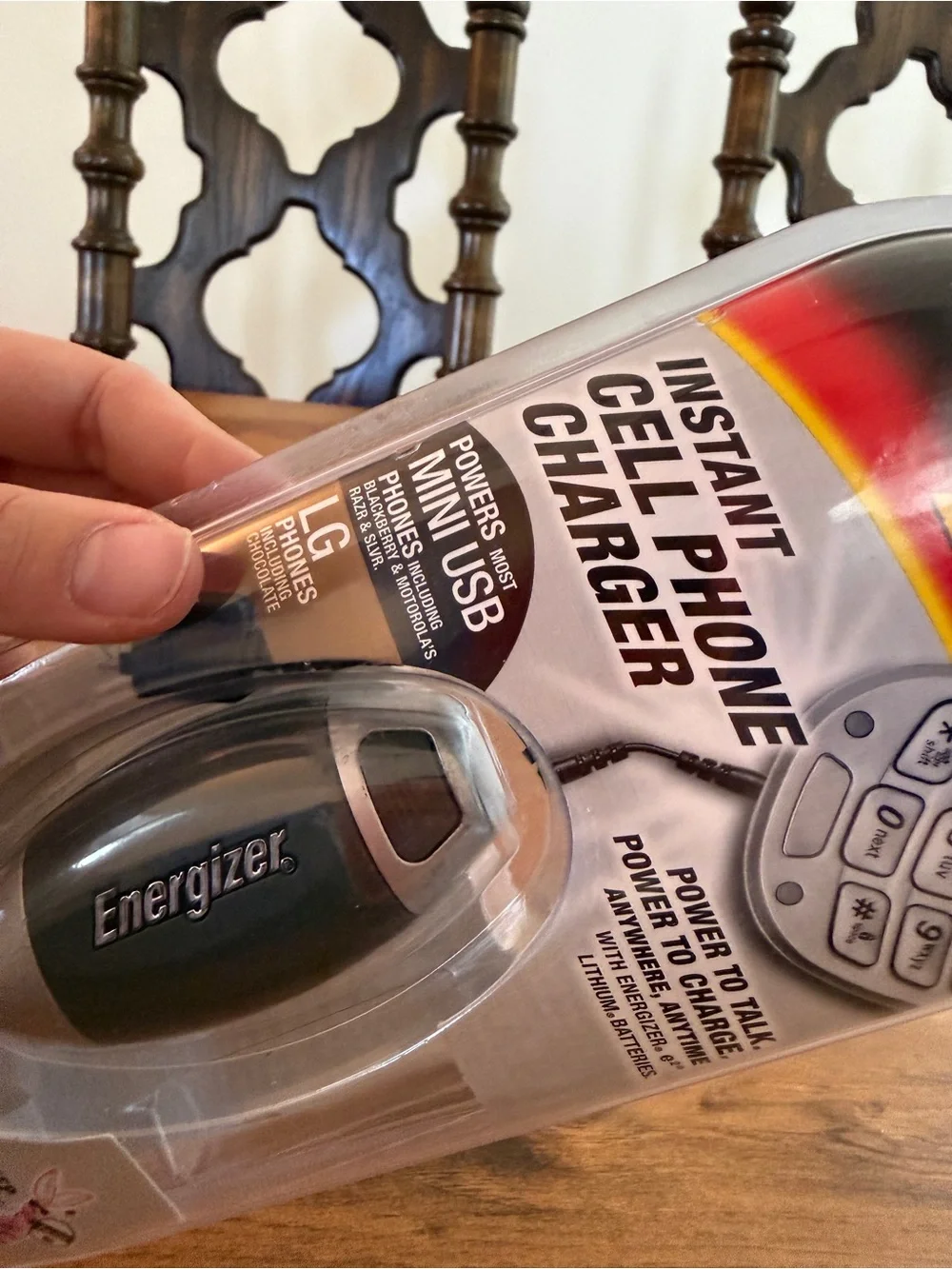 Energizer Instant Cell Phone Charger - Black mini USB LG phones
